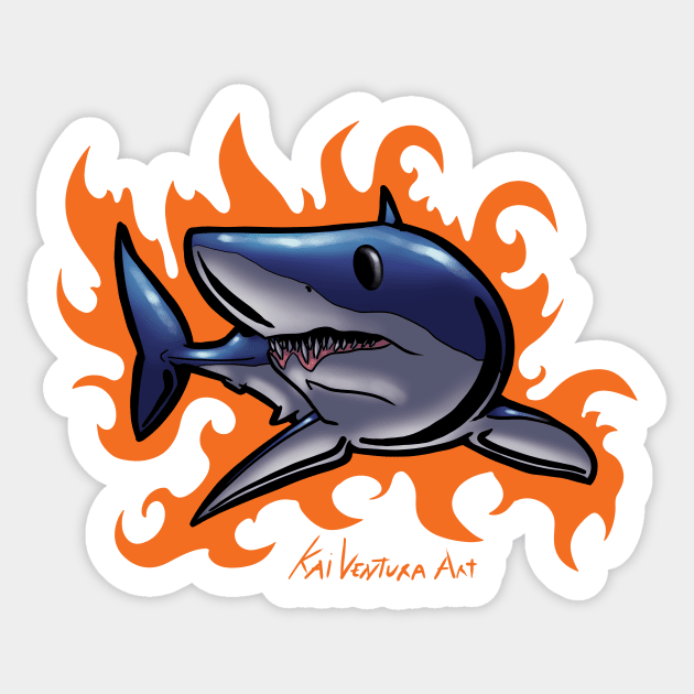 Mako Shark Surf Rad Design Sticker by Kai Ventura